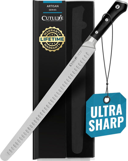 Cutluxe Extra-Long 14" Slicing Carving Knife – Brisket Knife, Razor Sharp Meat and BBQ Knіfe – High Carbon German Steel