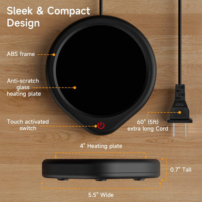 Coffee Mug Warmer, Cup Warmer for Desk with Auto Shut Off Smart Temperature Settings, Electric Beverage Tea Water Milk Heater for All Cups and Mugs