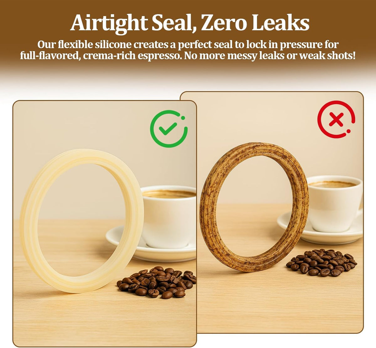 Silicone Steam Ring for Breville Espresso Machines 54mm, Compatible with Multiple Models Leak-proof Gasket, Replaceable, Good Seal, Better Extraction (2 Pack）