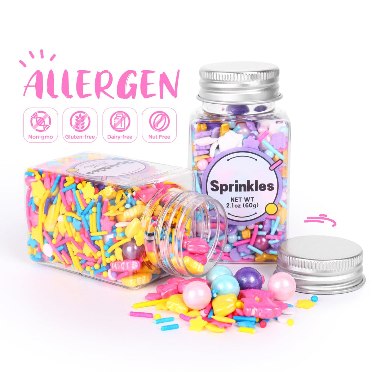 Edible Unicorn Sprinkles for Cake Decoration, Edible Pearl, Edible Sprinkle for Cupcake Topper, Ice Cream Toppings, Cookies Sprinkles for Party, Birthday. (120g/4.2oz)