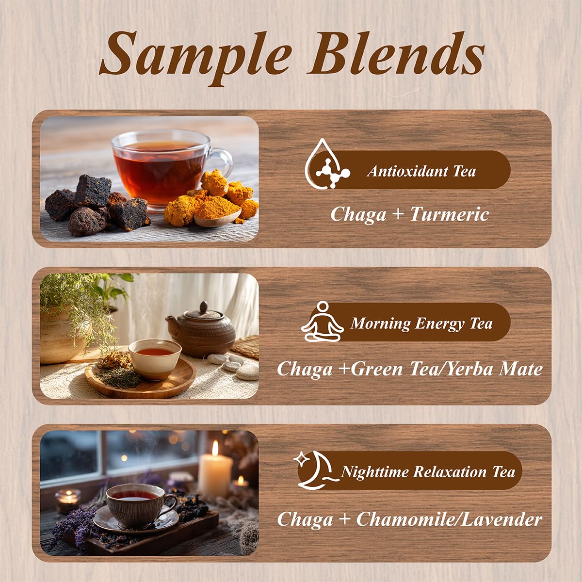 WT Weetee Chaga Tea Bags 100 Count, 100% Siberian Birch Chaga Mushroom Tea, Caffeine-Free - Rich in Antioxidants