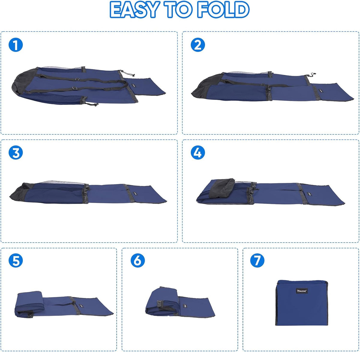 BALEINE 120L Laundry Bag Backpack, 900D Oxford Fabric Large Travel Laundry Bags with Shoulder Straps and 2 Mesh Pockets for College Dorm, Apartment, Laundromat (Navy, 120L)