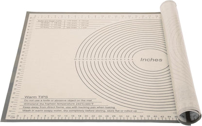 Silicone Pastry Mat 34x26 Inch - Nonstick Baking Mat Perfect for Dough, Pastry, Pie Crust, Fondant, Bread, Cookies, Pasta, Pizza