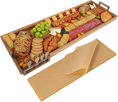 Acacia Wood Large Charcuterie Board 36x12 Inch with Cheese Knife Set