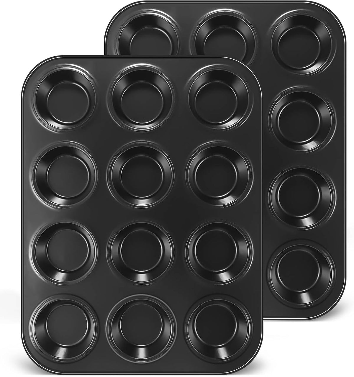 Yoehka 2 Pack Muffin Pan for Baking, Nonstick Cupcake Pan Set, Standard 12-Cups Muffin Tin for Baking Cupcakes & Mini Pies