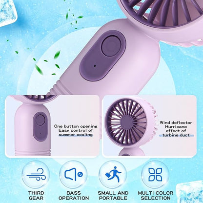 Rossesay 12 Pack Mini Portable Handheld Fan Bulk for Travel 3 Speeds, Rechargeable USB Battery Operated, Small Personal Eyelash Fans for Women Men Indoor Outdoor(Purple)