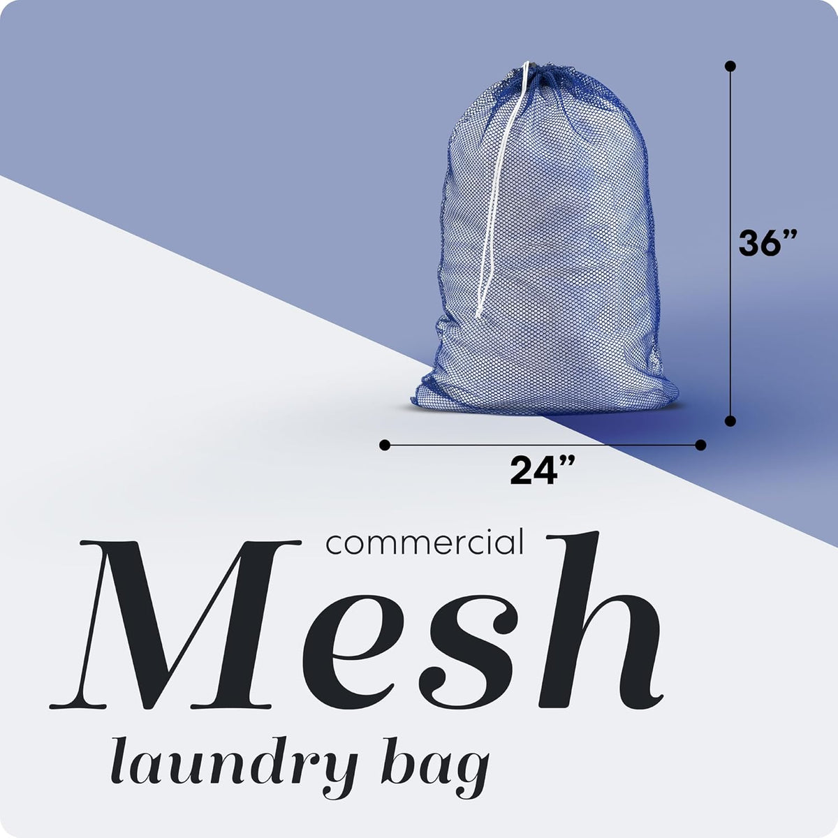 Handy Laundry Mesh XL Laundry Bag - Durable, Machine Washable with Secure Drawstring Closure - Perfect for College Dorms, Laundromats, Apartments (Blue, Large 24" x 36")