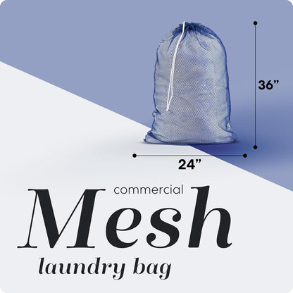 Handy Laundry Mesh XL Laundry Bag - Durable, Machine Washable with Secure Drawstring Closure - Perfect for College Dorms, Laundromats, Apartments (Blue, Large 24" x 36")
