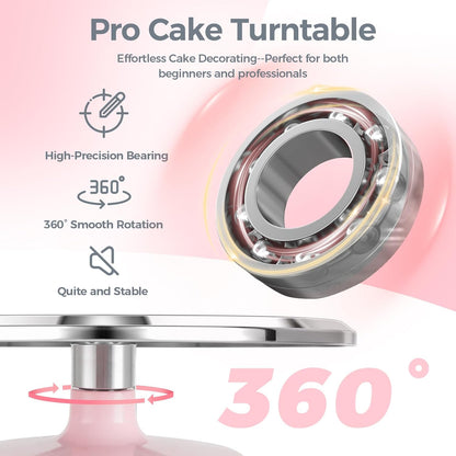 Ohuhu Cake Stand, Aluminium 12''Cake Turntable Decorating Bakery Supplies - BPA-Free Frosting Spinner Rotating Revolving Lazy Susan