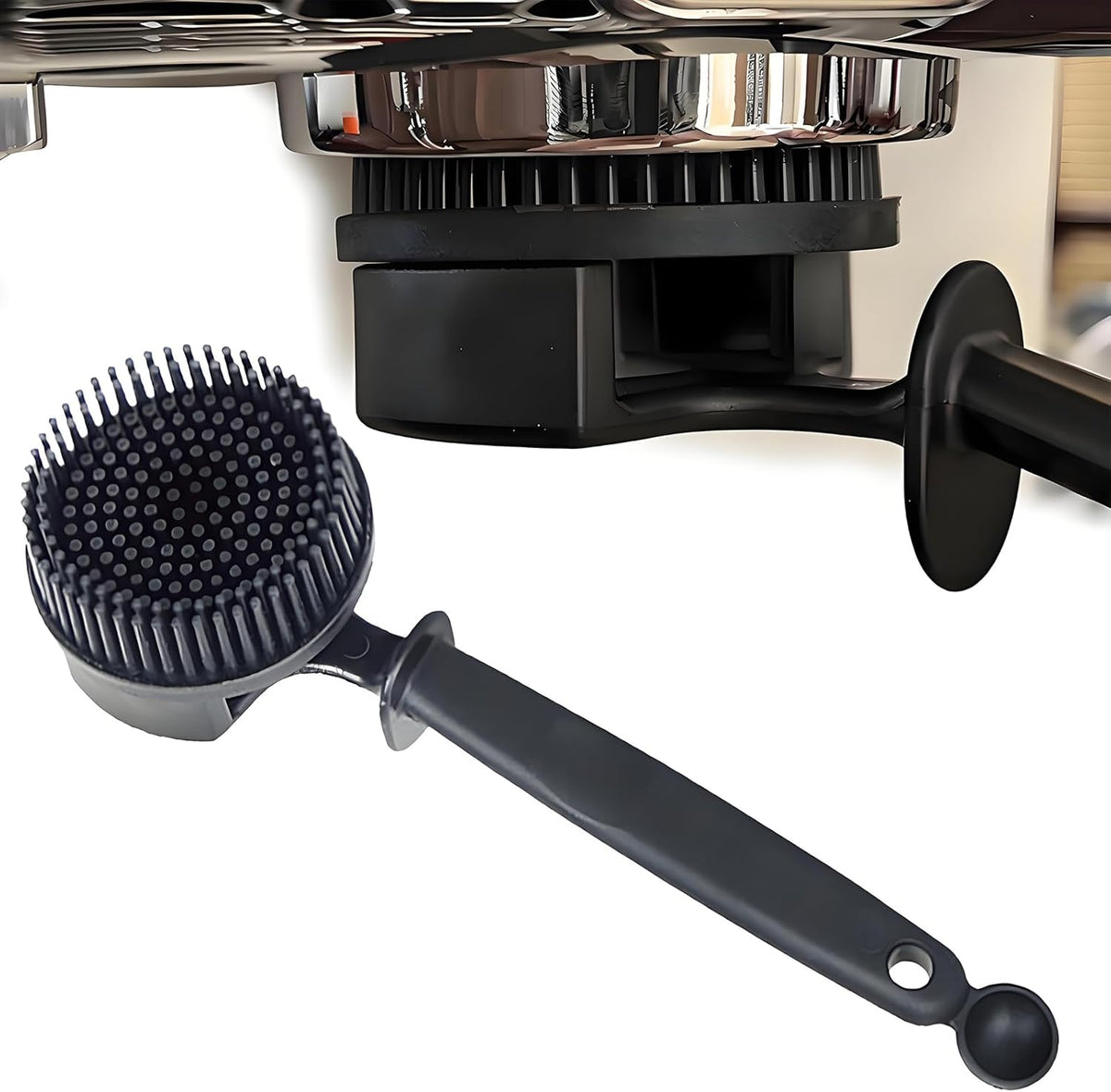 Espresso Cleaning Brush - Espresso Machine Group Head Cleaning Brush - Detachable 360° Silicone Cleaning Bristle Tools for Coffee Machine 58mm