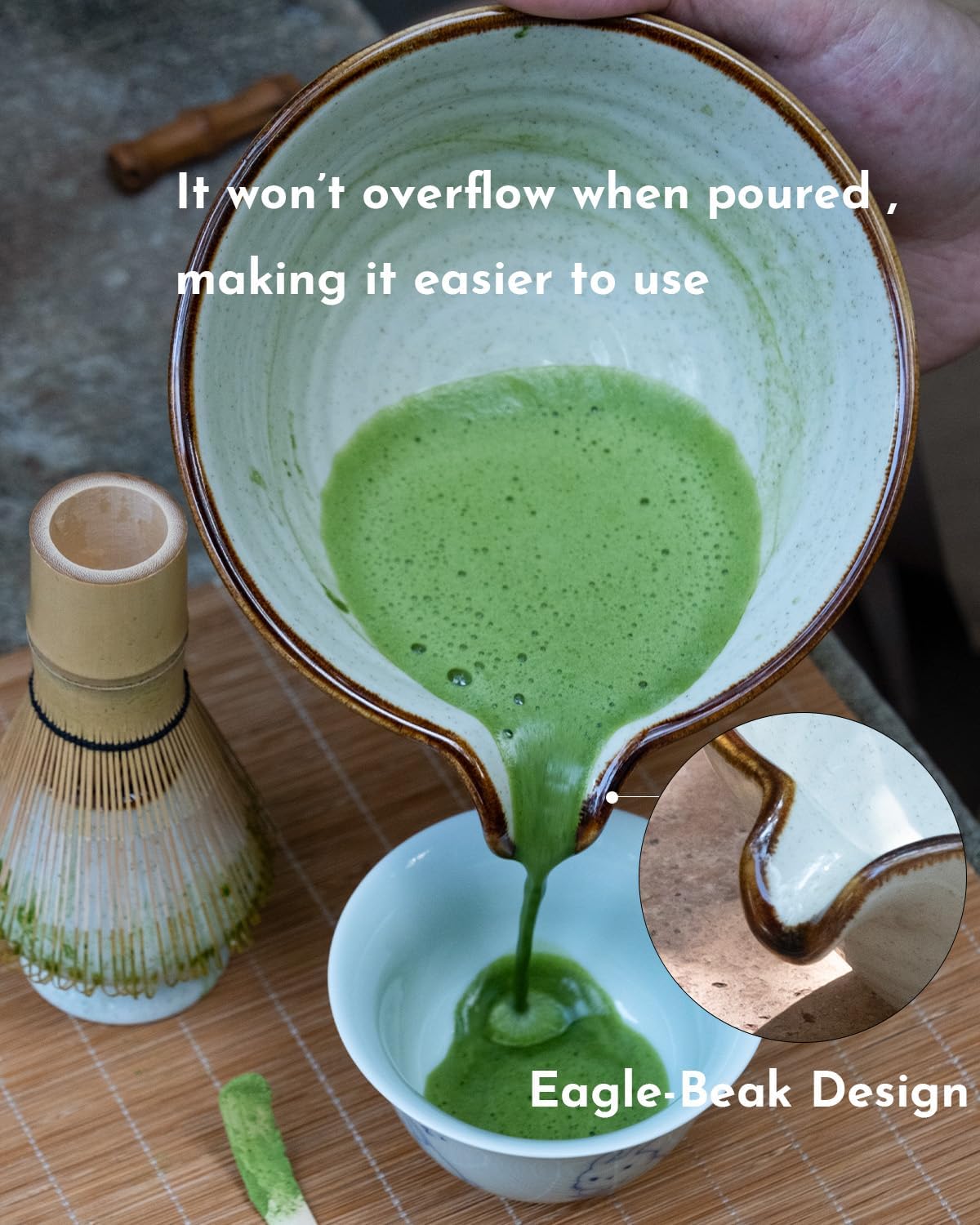 Matcha Whisk Set,Matcha Set,Matcha Kit,Matcha Bowl with Spout,Scoop,Sifter,Bamboo Whisk,Chasen Holder,Unique Gifts for Women Grifend
