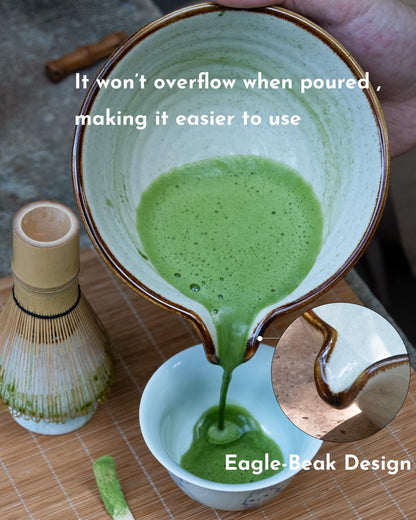 Matcha Whisk Set,Matcha Set,Matcha Kit,Matcha Bowl with Spout,Scoop,Sifter,Bamboo Whisk,Chasen Holder,Unique Gifts for Women Grifend