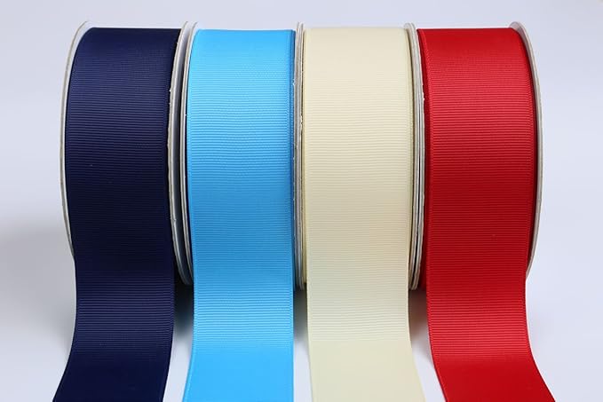 Ribbonitlux 1.5" Wide Solid Grosgrain Ribbon 25 Yards (370-Navy ）, Set for Gift Wrapping, Party Decor, Sewing Applications, Wedding and Craft