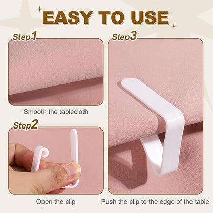 uxcell 32 Pack Plastic Tablecloth Clips, Table Cloth Cover Clamps Windproof Holder Clips 2.17" x 1.69" for Home Party Picnic Wedding Camping Dining Tables, Clear