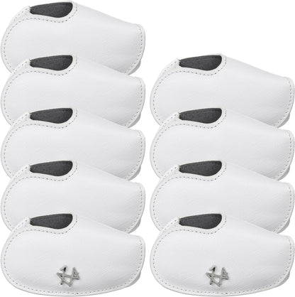 Golf Iron Covers 9pcs or 1pc Saffiano Leather Magnetic Club Headcover for Right Hand