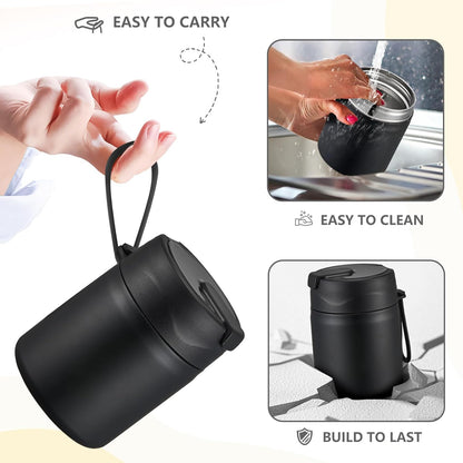 17oz Soup Thermo for Hot Food Kids Insulated Vacuum Food Jar with Stainless Steel Spoon Wide Mouth Thermo Leakproof Lunch Food Container Kids Hot