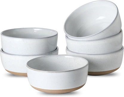 Ceramic Soup Bowls Set of 6,30 Ounce Stoneware Cereal Bowl,Porcelain Nesting Bowls for Oatmeal,Popcorn,Soup,Pasta,Fruit,Housewarming Gift