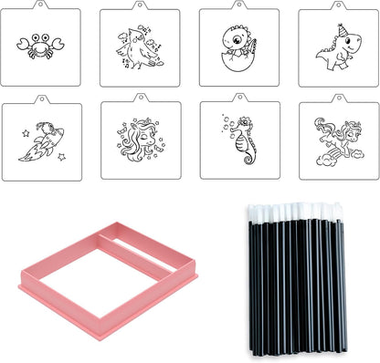 PYO Cookie cutter and stencil set starter kit Baking stencils and cutters bundle DIY bakery decorating kit Paint Your Own Cookie cutter with stencils