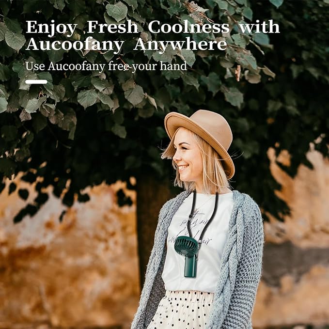 Portable Handheld Fan, 12 hours, Upgrade 3200mAh Mini Fan Handheld with LED Display, 90° Foldable, 5 Speed Wind,Hand Held/Neck/Desk 3 in 1 Hand Held Fans, Makeup Fans for Women (Green)
