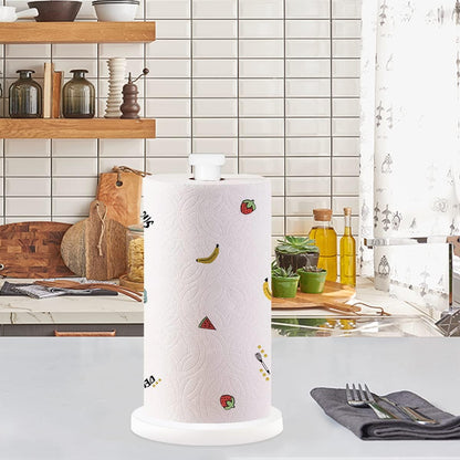 White Paper Towel Holder - Countertop Standing Holder for Kitchen