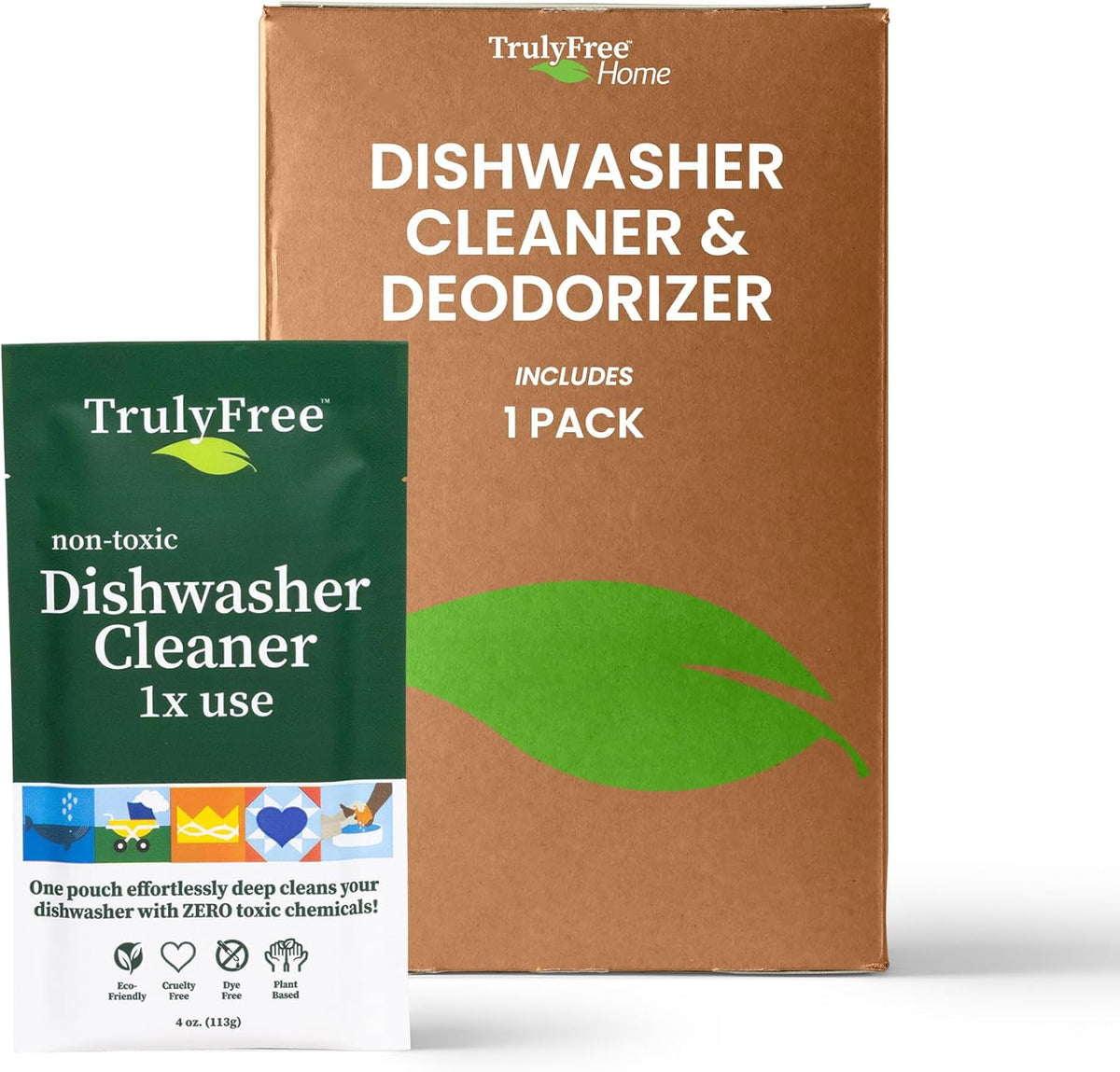 TrulyFreeHome Natural Dishwasher Cleaner – Machine Descaler, Fights Grease & Limescale, Lemon Fresh Scent, 4 oz