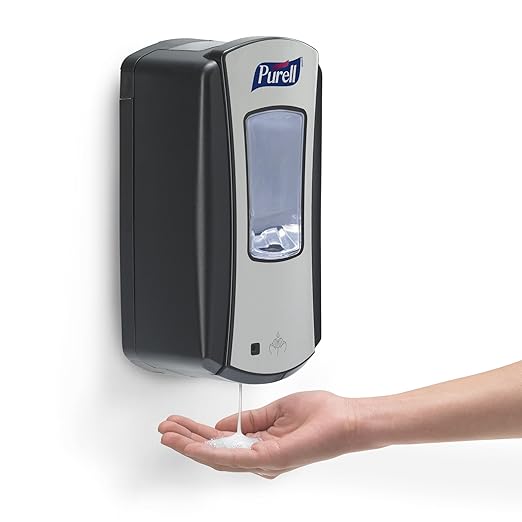 Purell LTX-12 Touch-Free Hand Sanitizer Dispenser, Chrome/Black, for 1200 mL Purell LTX-12 Hand Sanitizer Refills (Pack of 1 - Refills sold separately) - 1928-04