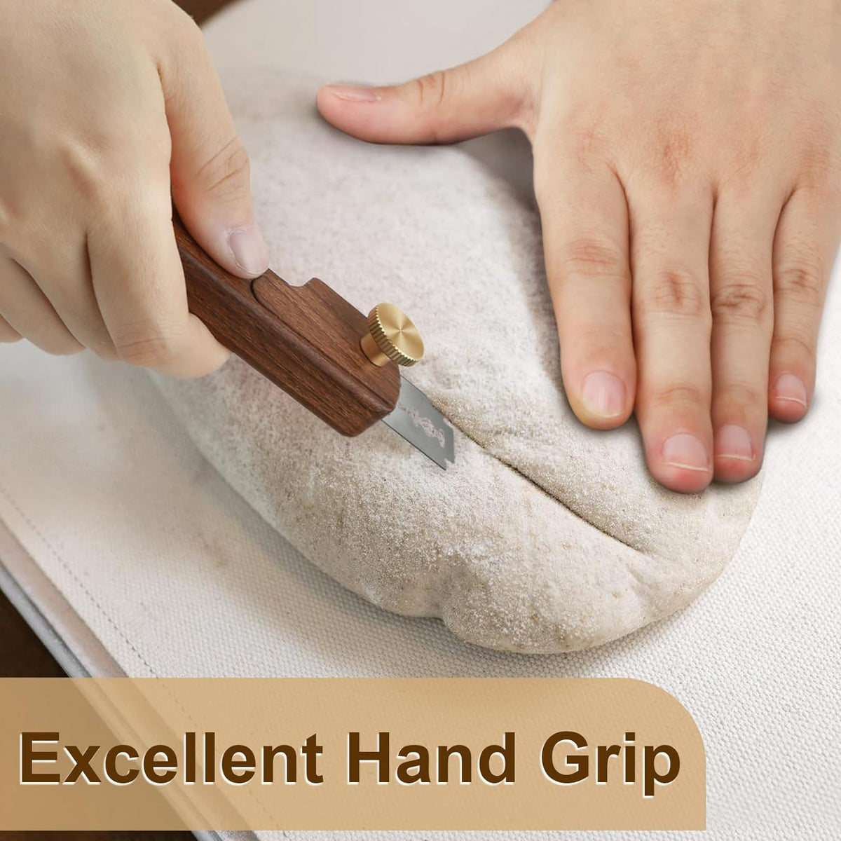 Magnetic Wooden Bread Lame Dough Scoring Tool,Hand Crafted Sourdough Lame Scoring Tool,Bread Scorer Tool for Homemade Bread Baking