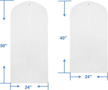 Simple Houseware 40-Inch Clear Garment Bags with Zipper for Suits, Dresses, Costumes, Uniforms - 5 Pack