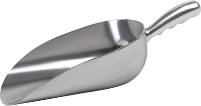 Cast Aluminum Utility Scoop - 38 oz. - Round Bottom, ice scoop For Multi-Purpose Use, With Finger Groove Handle (38 oz.)