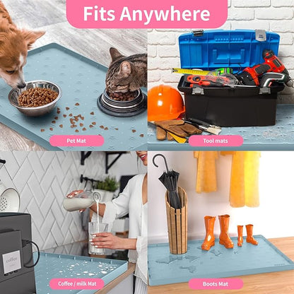 Sdpeia Under Sink Mat 31"×22" Waterproof Silicone Cabinet Liner & Sink Protector for Kitchen & Bathroom, Multi-Purpose Organizers Tray for Pets, Laundry, Cat Litter Mat