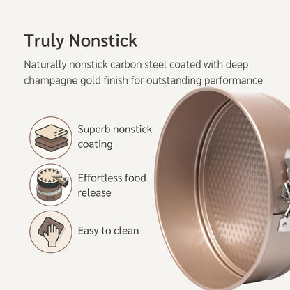 Non Toxic Nonstick 9 inch Springform Pan, 9'' Cheesecake Mold, Leakproof Spring-form Round Cake Pans, Nontoxic Non Stick Spring Form Pan for Baking