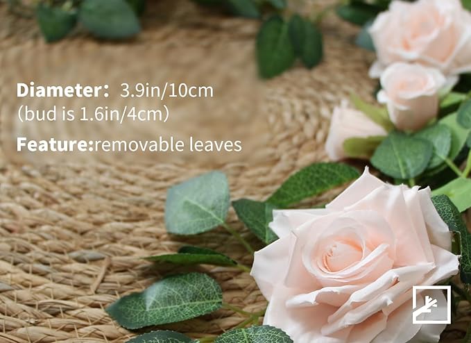 ZIFTY 5Pcs 32.5FT Pink Flower Garland Fake Rose Vines for Tea Party Mother's Day Decorations Faux Artificial Floral Garland Hanging Rose Ivy for Baby Shower Wedding Arch Ceremony Outdoor Wall Decor