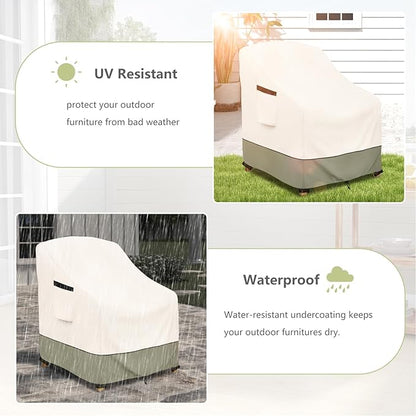 Outdoor Chair Covers 32" W x 34" D x 34" H,600D Heavy Duty Waterproof Patio Chair Cover,Outdoor Furniture Covers for Lawn/Garden Chiar