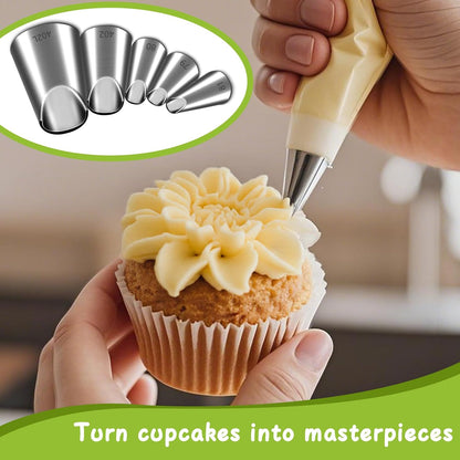 Suuker 5 Pieces Chrysanthemum Piping Tips Set