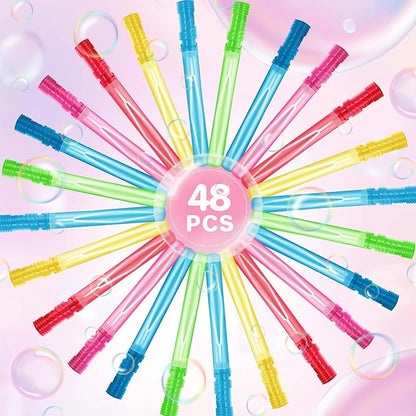 AuroTops 48PCS 15'' Big Bubble Wands Bulk, Assorted Colors Bubble kit, Bubble Party Favor for Kids, Summer Indoor/Outdoor Activities, Easter, Goodie Bags, Birthday, Carnival Prizes, Wedding