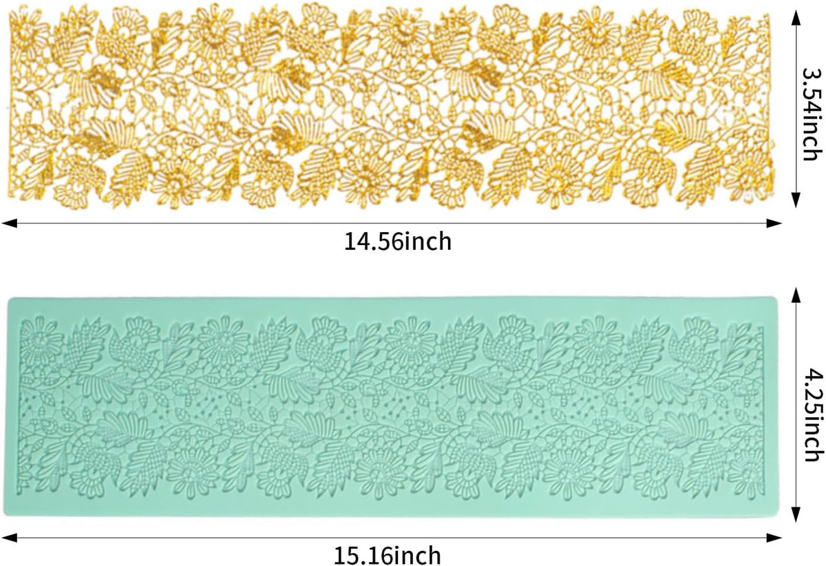 GROWTAIL Lace Molds Silicone,Cake Fondant Embossing Mat,Lace Molds for Cake Decorating Edible Lace