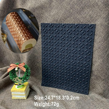 Silicone Mat Mousse Roll Dessert Swiss Roll Texture Mat Bark Love Lace Fondant Mat Baking Mould Cake Decoration
