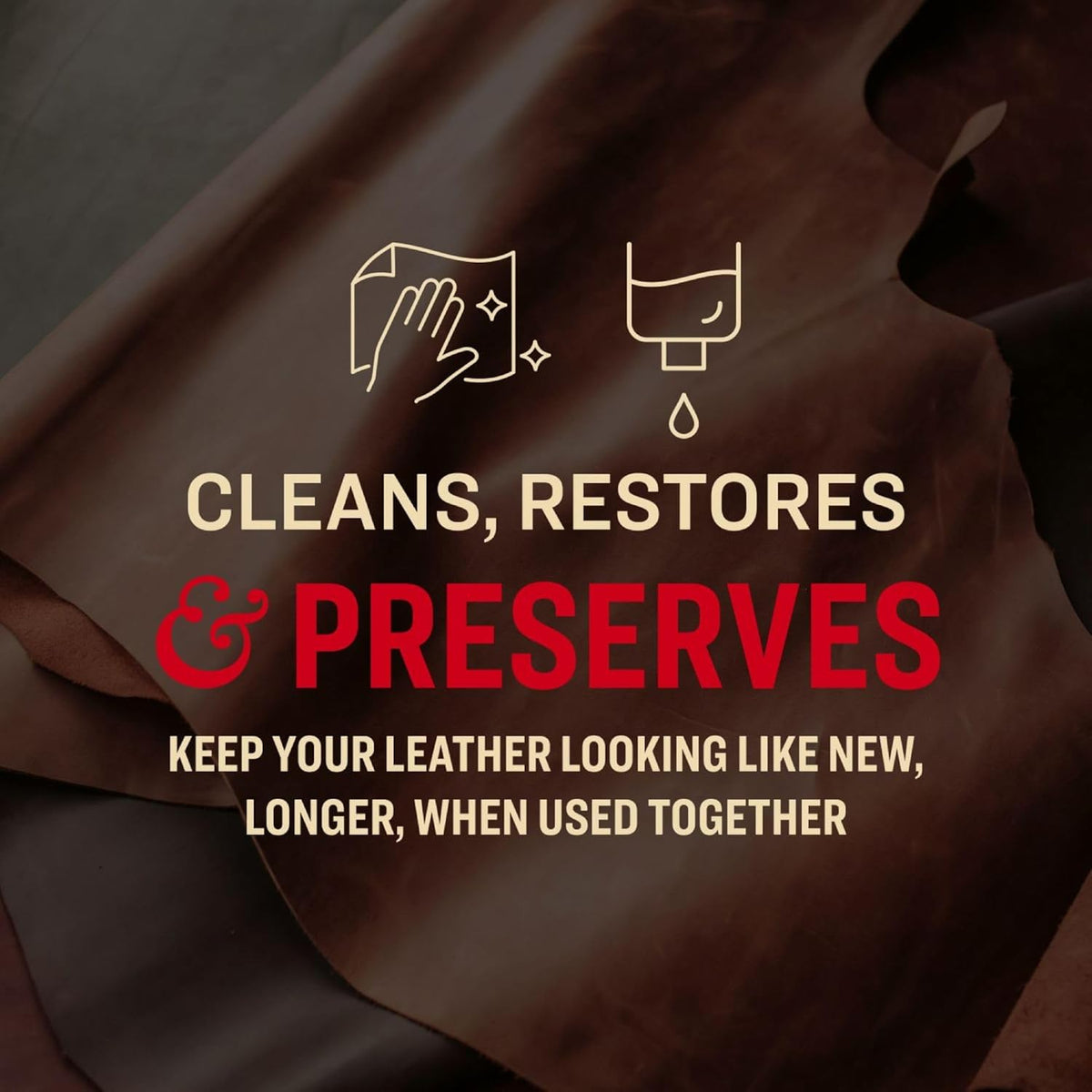 Tanner's Preserve Leather Cleaner & Conditioner Duo Pack, Cleans, Rejuvinates & Restores Finished Leather, Use for Cars, Furniture & More, 2X 8 Fl Oz