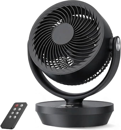 PNTCK Air Circulator Fan for Bedroom, Quiet Oscillating Table Fan with 4 Speeds, Remote Control, 90° Oscillation, 12H Timer