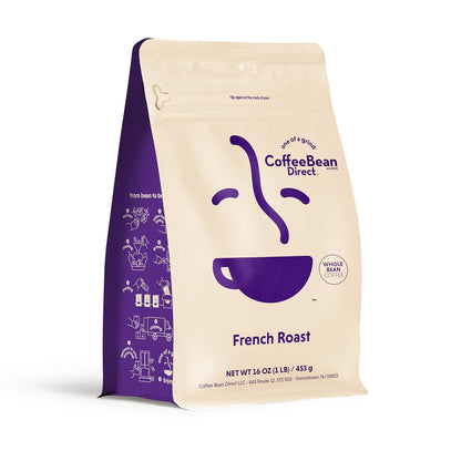 Coffee Bean Direct French Roast, Whole Bean, 1lb Bag | Dark Roast, Bold Blend