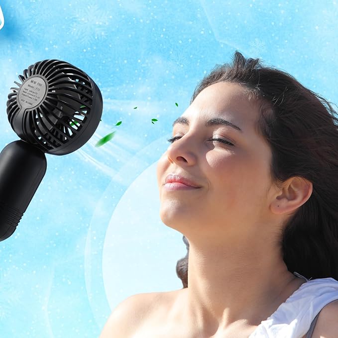 Rossesay 24 Pack Mini Portable Fan Bulk for Travel 3 Speeds, Rechargeable USB Battery Operated, Small Handheld Personal Eyelash Fans for Women Men Indoor Outdoor(Black)