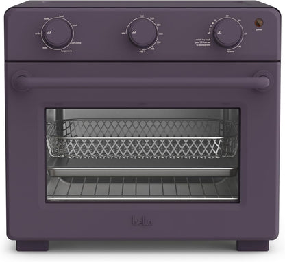 bella Air Fry Toaster Oven, 7 Preset Cooking Options, Dishwasher-Safe EverGood Coated Trays Included, 60-Minute Auto Shutoff w Audible Timer, Power Indicator Light, 1700 Watt, Plum