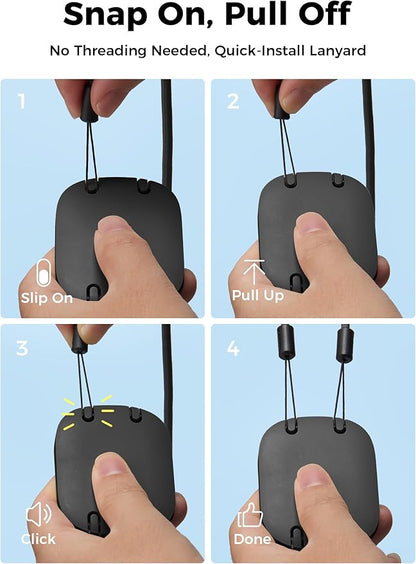Aecooly Mini Portable Neck Fan, Mighty Hands Free Fan, Magnetic Fit Click 01 USB Rechargeable [10H Max Cooling Time], Personal Battery Powered, Pocket for Travel, Summer, Gifts for Women -Black