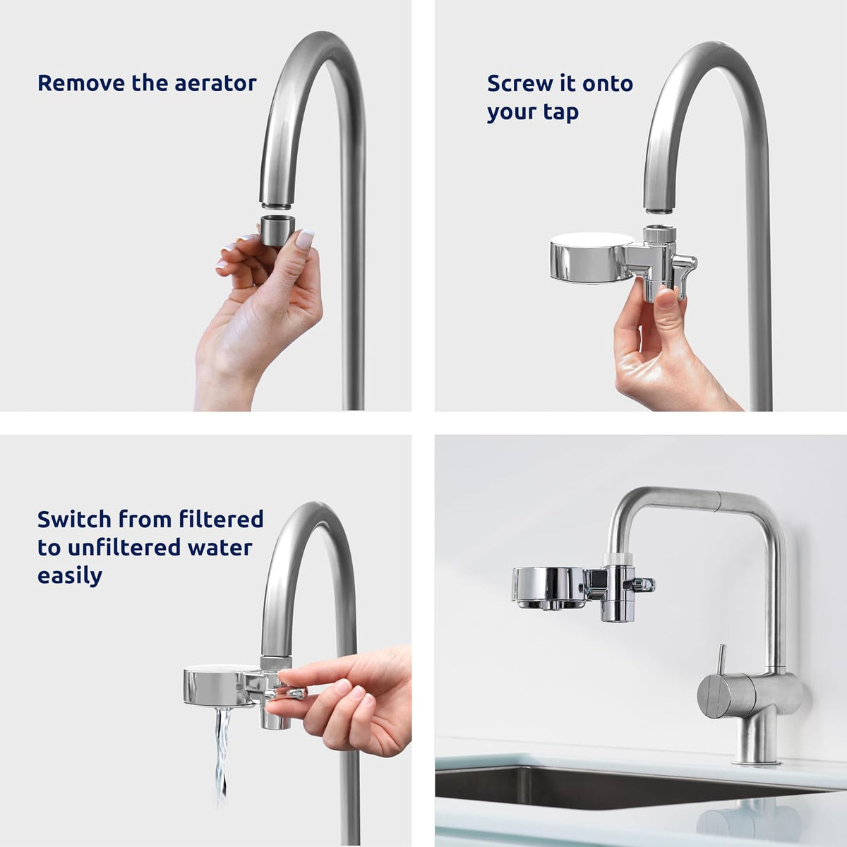 Tappwater EcoPro Compact - Smallest Tap Water Filter Available, Filters 100+ substances. 5 Stage Nanotechnology Water Filtration System