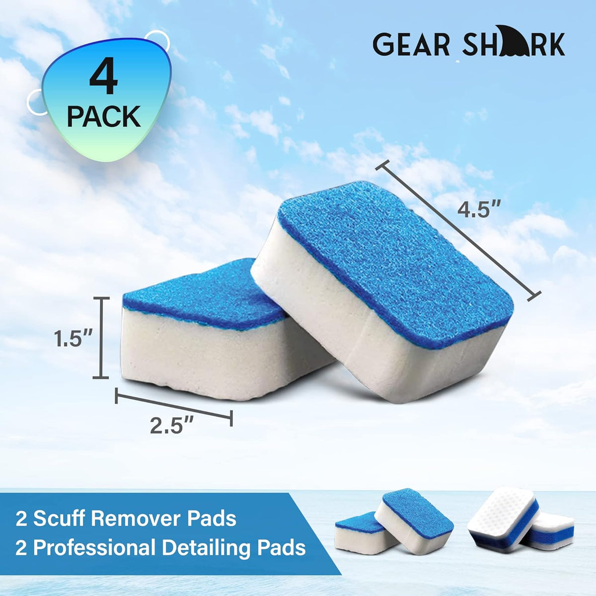 Marine Scuff Erasers | Magic Sponge Pads for Boats | Effectively Remove Dirt, Grease, Grime | Premium Boat Accessories, Boat Accessories & Boating Essentials | Boat Cleaning Supplies
