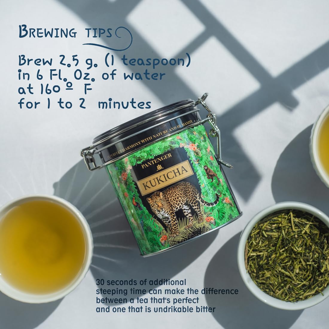 Organic Japanese Kukicha Green Tea | Loose Leaf - 3.5 Oz |Twig Tea - USDA Organic Green Tea | Japanese Tea by Pantenger