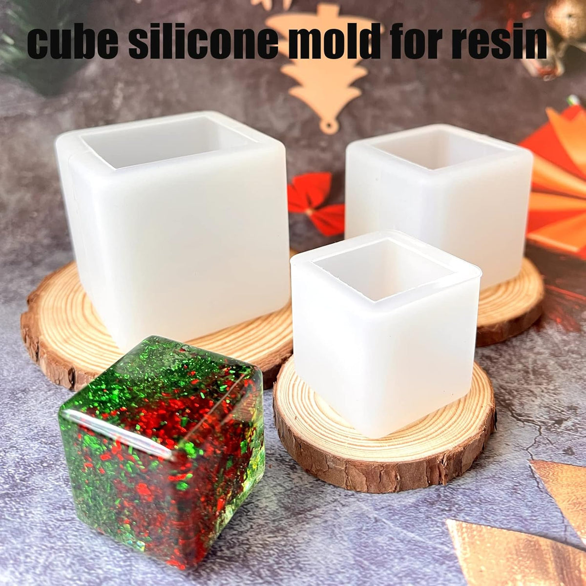 3 Pack) Resin Cube Molds, Deep Square Silicone Molds for Epoxy Resin Casting DIY Art Craft Candle Soap Making