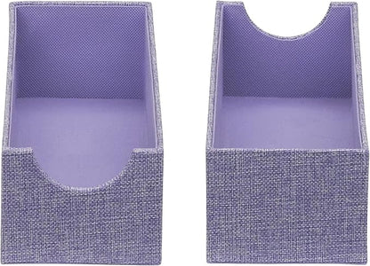 Household Essentials 2-Pack of Drawer Organizers, Sturdy Chipboard With Soft Polyester Cover, Handy and Fashionable Organization Solution, 3” H x 4” W x 12” D, Iris