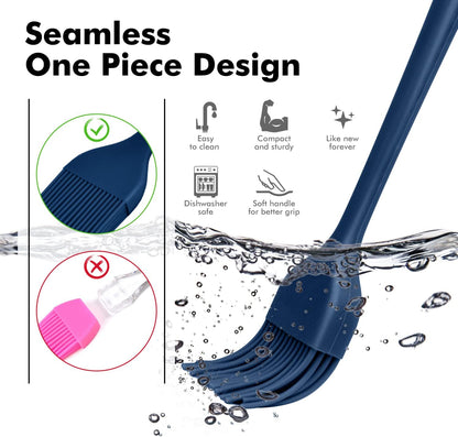 Hotec 2 pieces Set Basting Brushes Silicone Heat Resistant Pastry Brushes Spread Oil Butter Sauce Marinades for BBQ Grill Barbecue Baking Kitchen