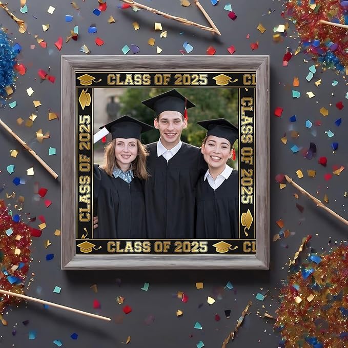 4 Pack Graduation Ribbon Class of 2026, Gold Foil Satin Ribbon for Graduation Decorations, 20 Yards Total with 3/8" & 7/8" Width, for Hair Bow Accessory and Gift Wrapping
